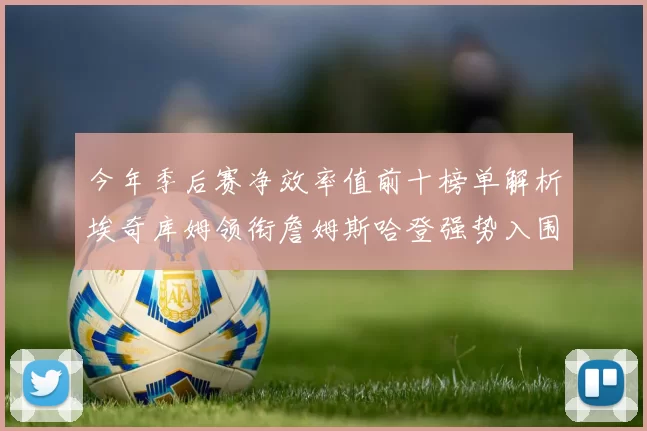 今年季后赛净效率值前十榜单解析埃奇库姆领衔詹姆斯哈登强势入围
